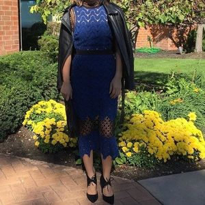 🎊HP🎊 🎀Blue black lace midi dress